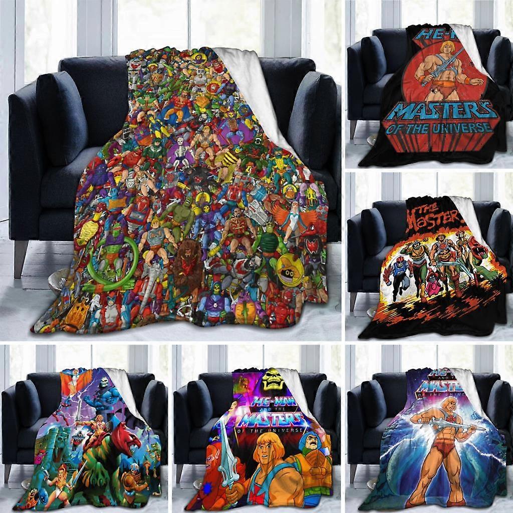 f64  Bed Sheets  He Man And The Masters Of The Universe Fleece Blanket Ultra Soft Flannel Blanket Digital Printed All Season MicrofiberBed Sheets Rt64