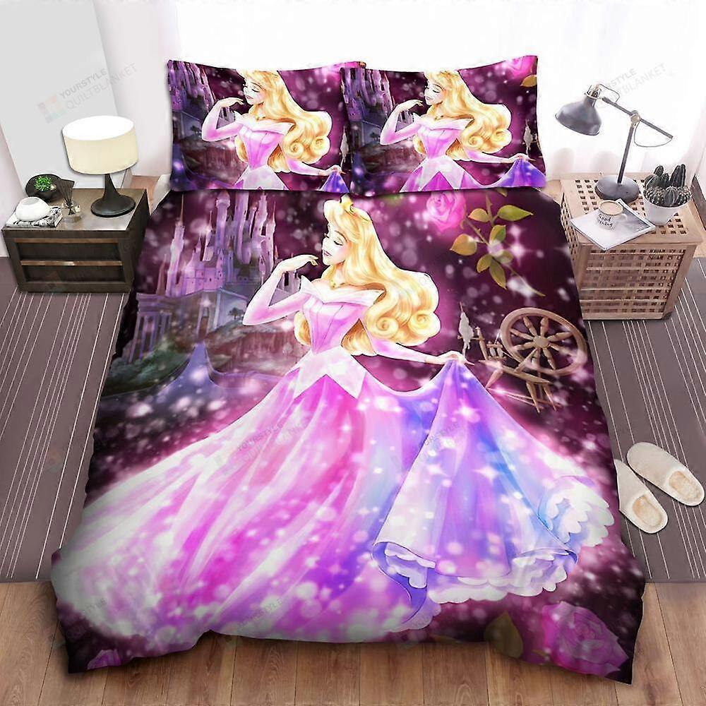 v5301 Povlečení Princezna Aurora Šumivé V růžových šatech Sada povlečení Prostěradla IU5301