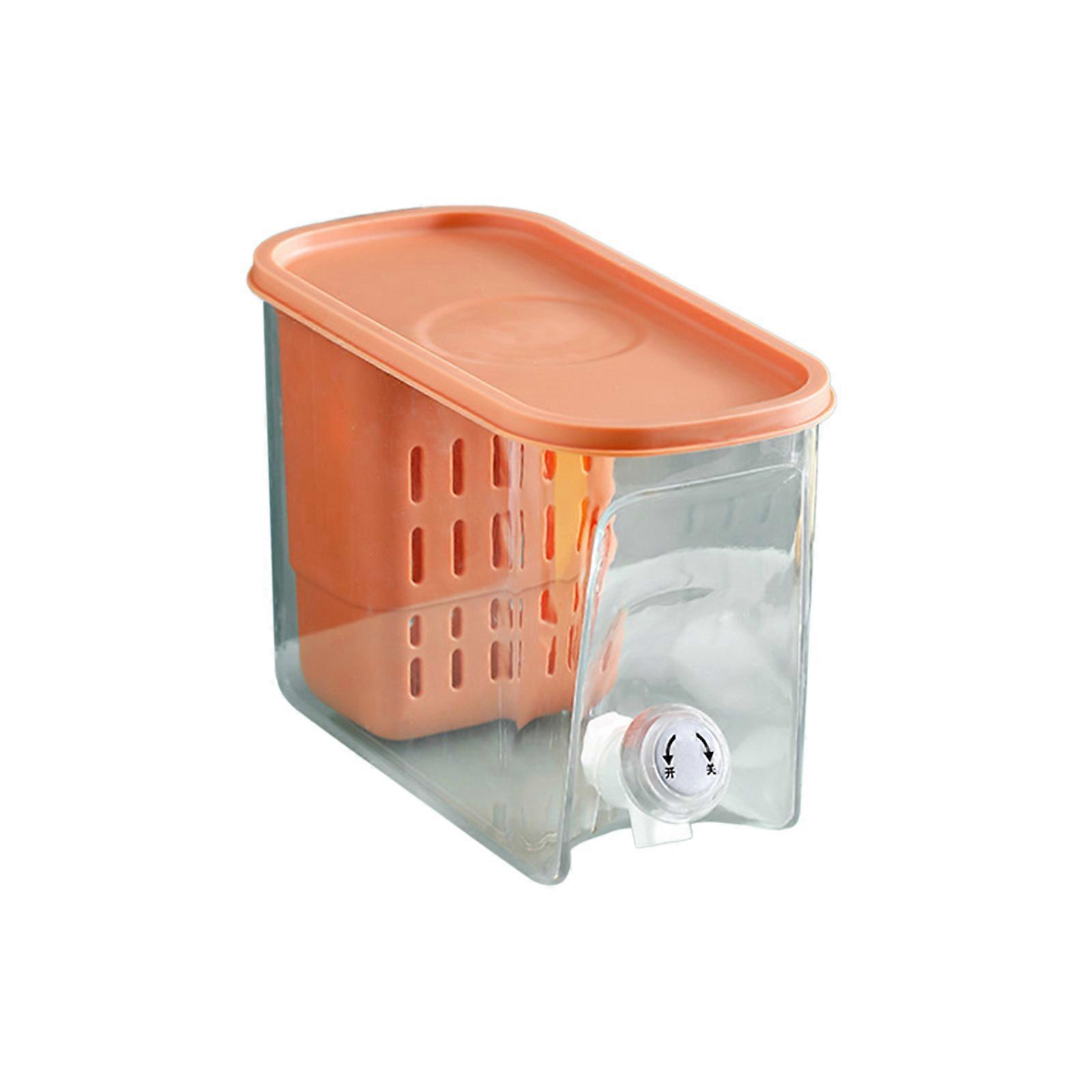 Orange Japanese style household refrigerator cold water kettle with faucet high temperature resistant large capacity bucket