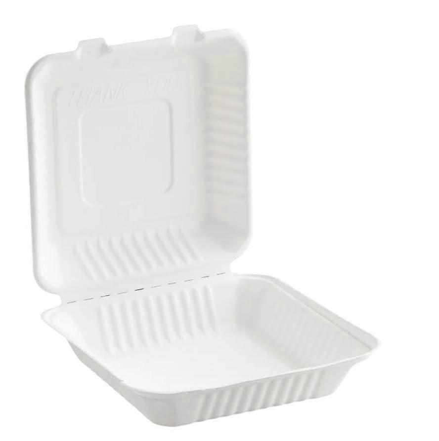 Disposable packing box lock box take-out lunch box pulp hamburger lunch box degradable and extendable cake box