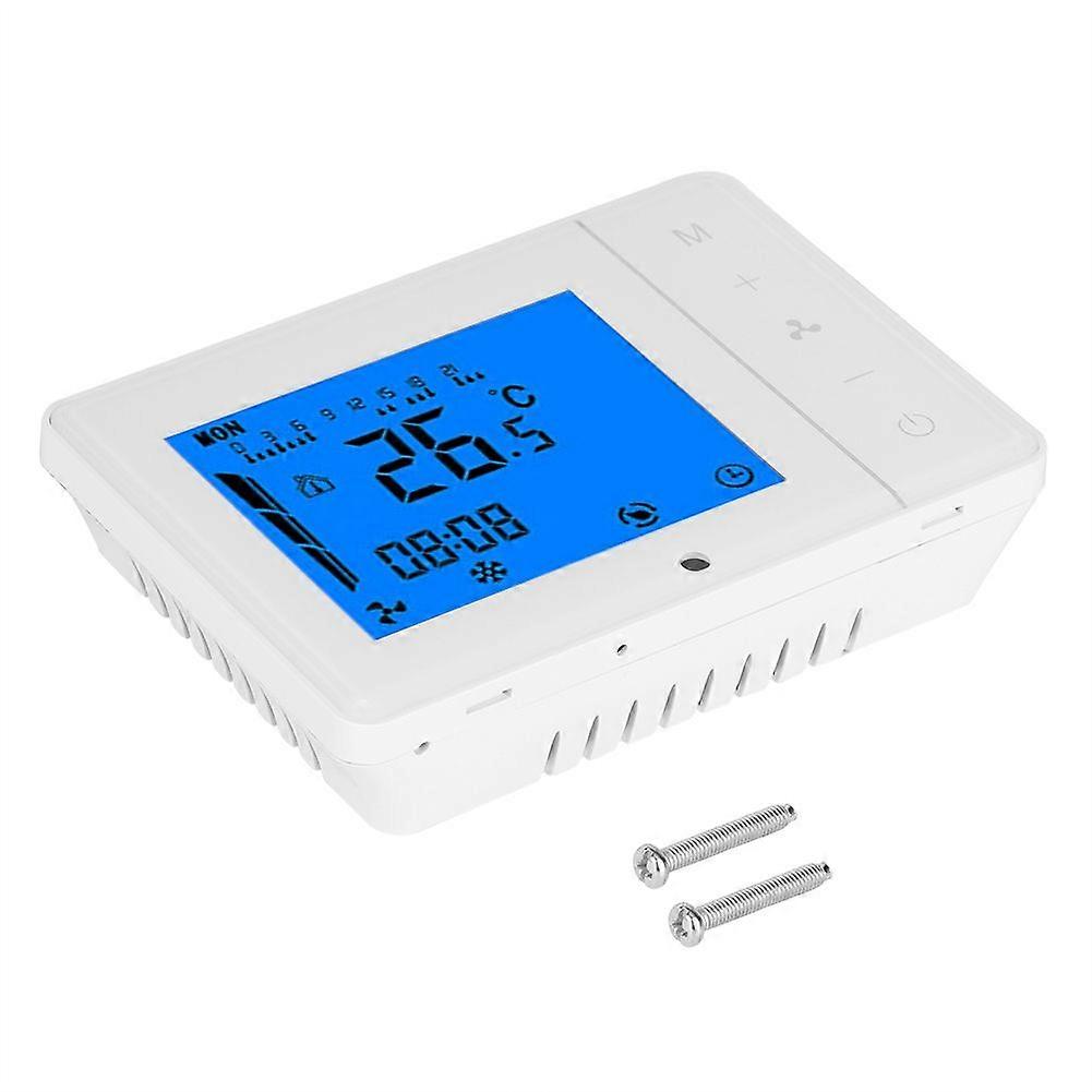 LCD Display Central Air Conditioner Temperature Controller Cooling Heating Thermostat White