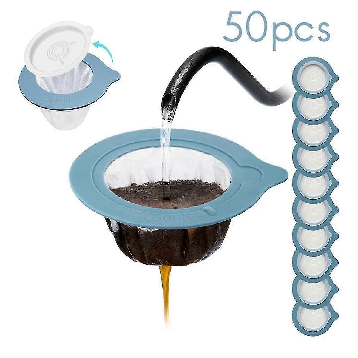 50pcs Portable Coffee Filters, Reusable Non-woven Coffee Filters,for Encapsulating Ground Coffee/te