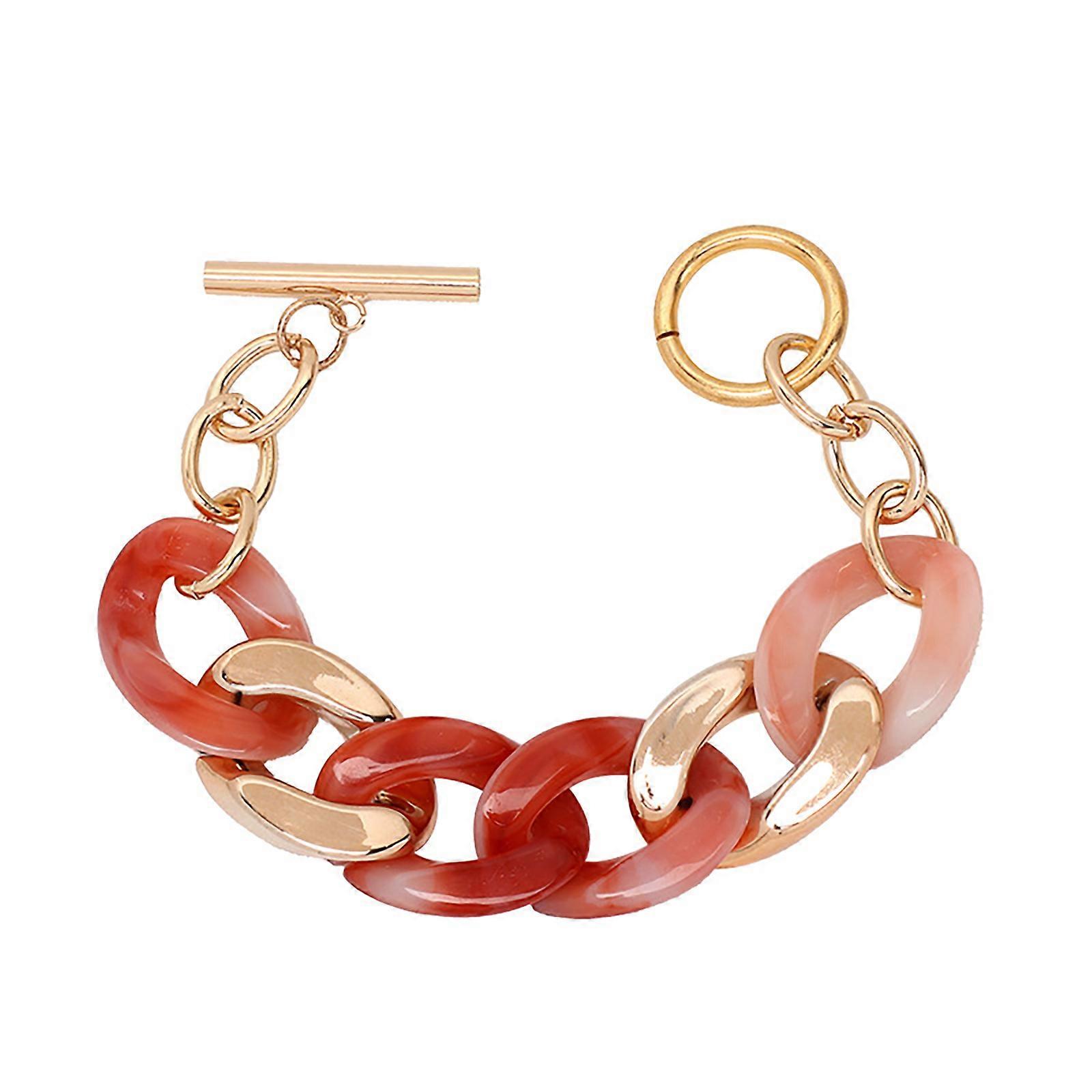 Bracelet de chaîne en résine de couleur bonbon élégante pour femmes Mode Poignet Accessoire de bijoux pour un usage quotidien ou des soirées Claret