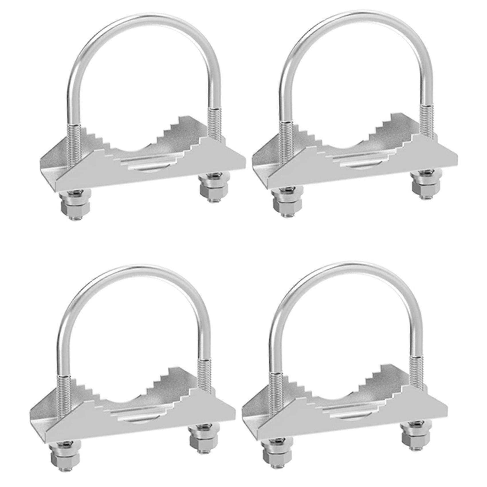4 Set Antenna Mast Pipe Clamp with V Jaw Block and U Bolt All Anti-Rust Finished for TV CB Ham Ante