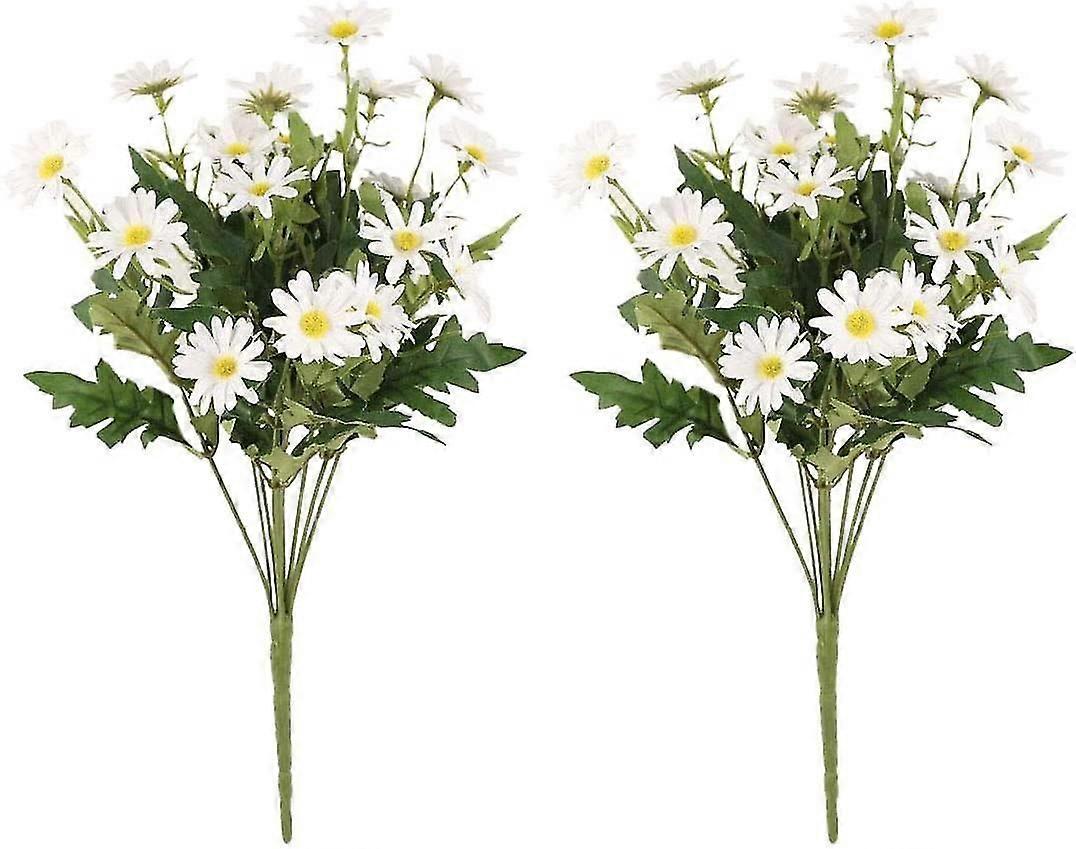 2 Pcs Artificial Silk Daisy Flower Bouquet For e Table Centerpieces Arrangement Decoration, White