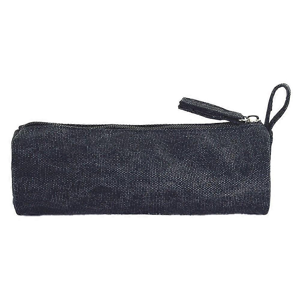 Simple Large-capacity Canvas Round Pencil Case Student Stationery Multi-functional Stationery Box