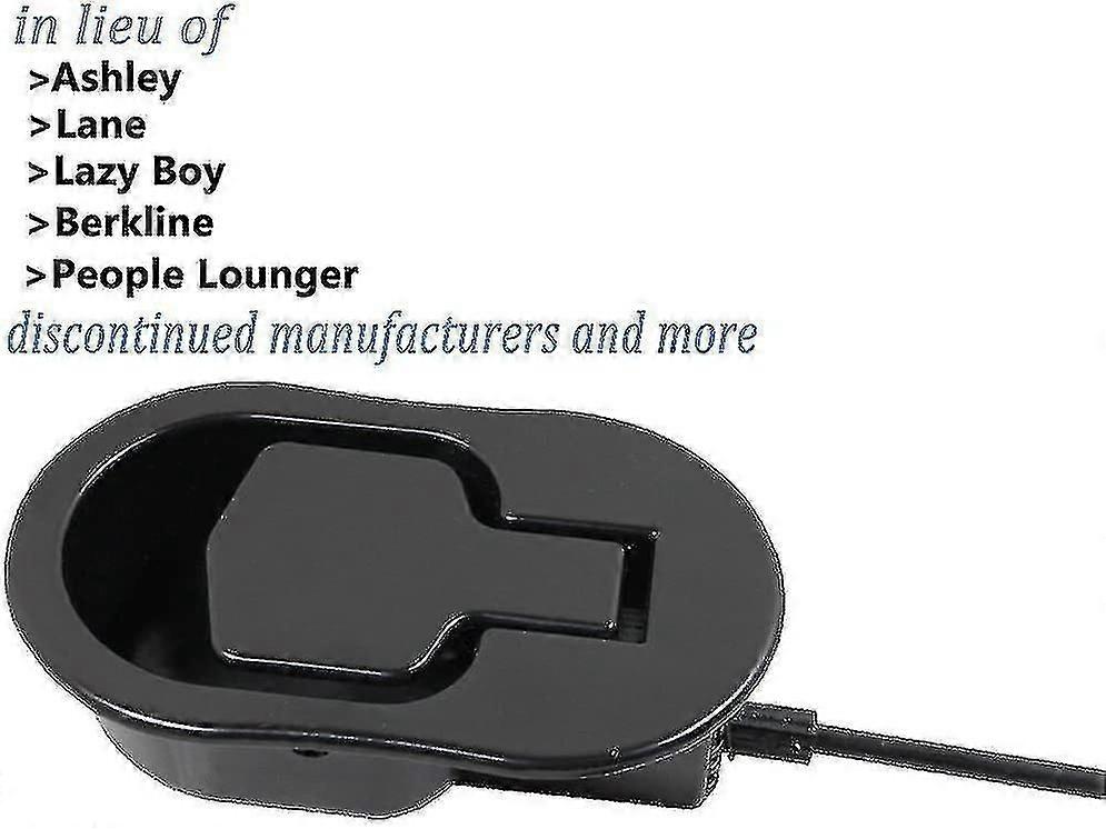 Maniglia Di Ricambio Per Poltrona Reclinabile In ABS – Ovale, Colore Nero, Compatibile Con Cavi Da 3 E 6 Mm, 11x6,8 Cm - 2
