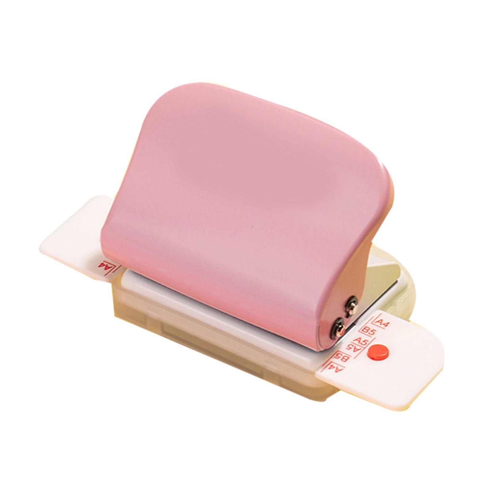 Mini Book Binding Machine Multiple Holes Fast Accurate Manual Coil Binding Machine for Office School Home Pink