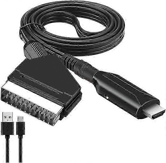 Προσαρμογέας SCART σε HDMI, μετατροπέας SCART σε HDMI με καλώδιο HDMI για τηλεόραση Full HD 720P/1080P, ήχος βίντεο για Blu-ray DVD Player STB VHS Xbox PS3