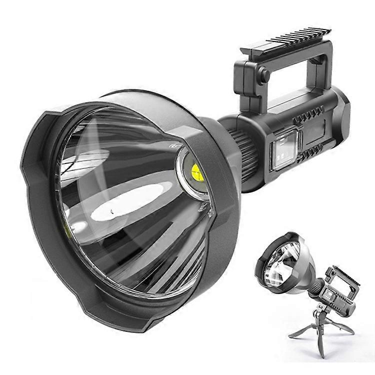 W591 P90 10W Rechargeable Strong LED Flashlight 4-Modes Outdoors Searchlight with Tripod & Output Function