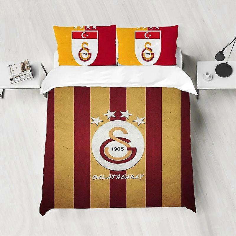 x909 ملاءات السريرG-Galatasaray سرير لحاف مجموعات ألعاب مجموعة غطاء لحاف للعناية بالحساسية لحاف وسادة قطن كتان قطن شفق أحذية حقائب 3 قطع Beddin