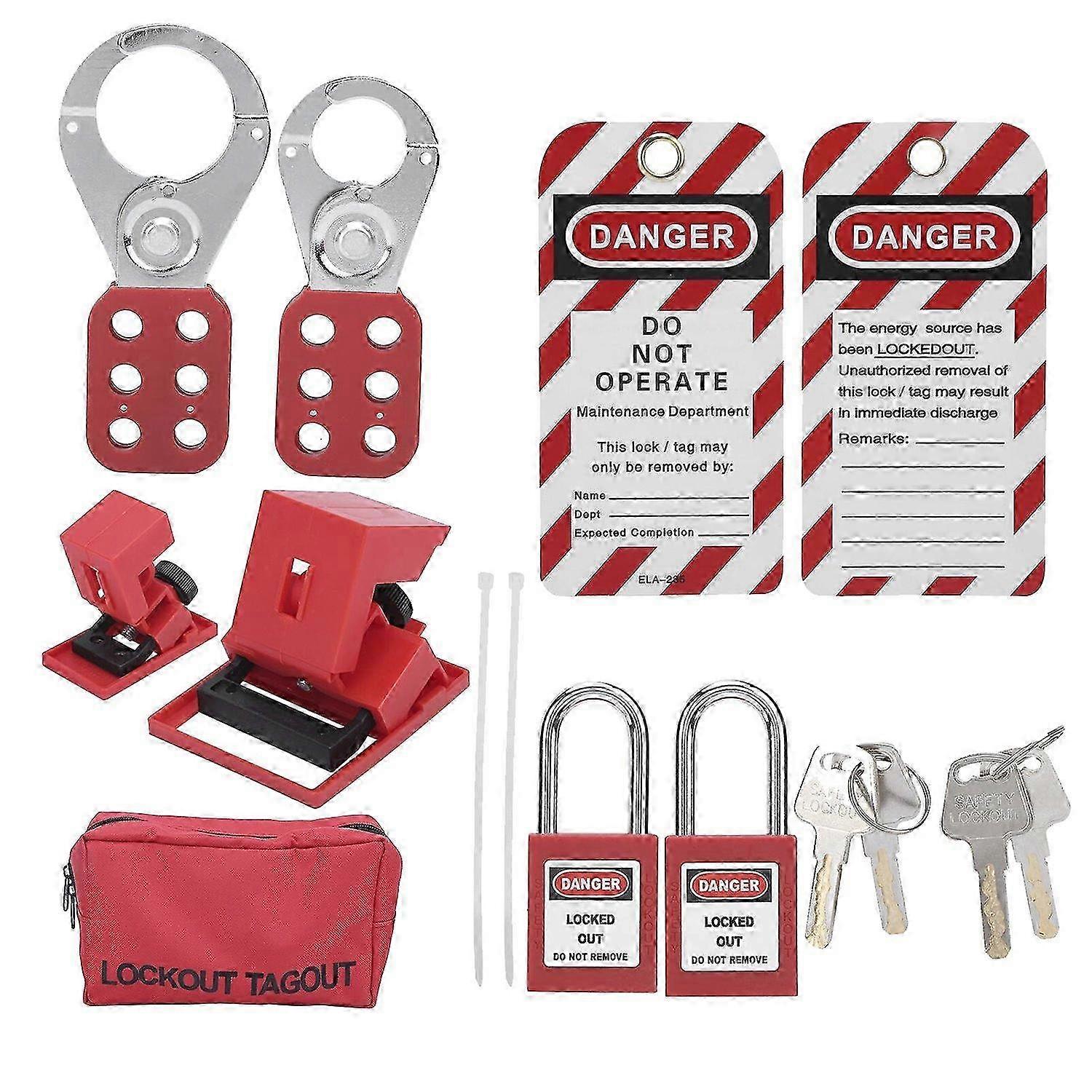 9 PCS Lockout Tagout Locks Tags Set- Lockout Locks Keyed Different Safety Padlocks Lockout Station L
