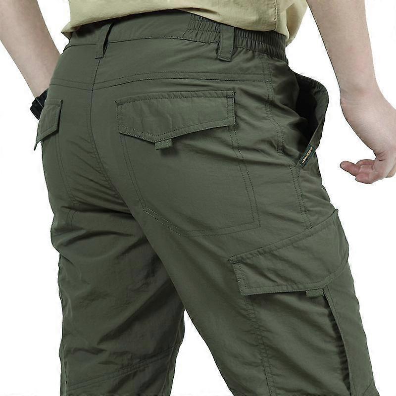 Spring and Summer Men's Thin Casual Straight Multi Pocket Workwear Pants Sports Trousers