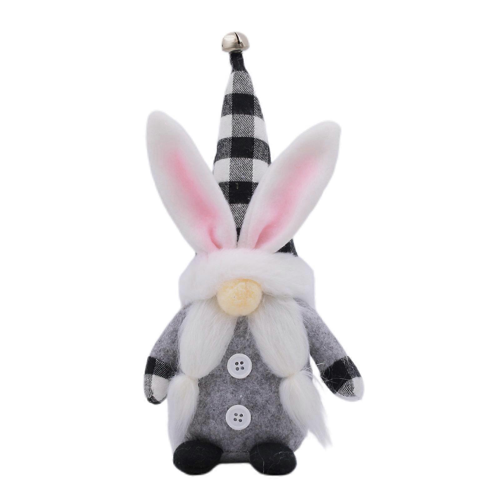 Handmade Holiday Rabbit Ornament In Black and White Color Classical For Holiday Table top Decoration