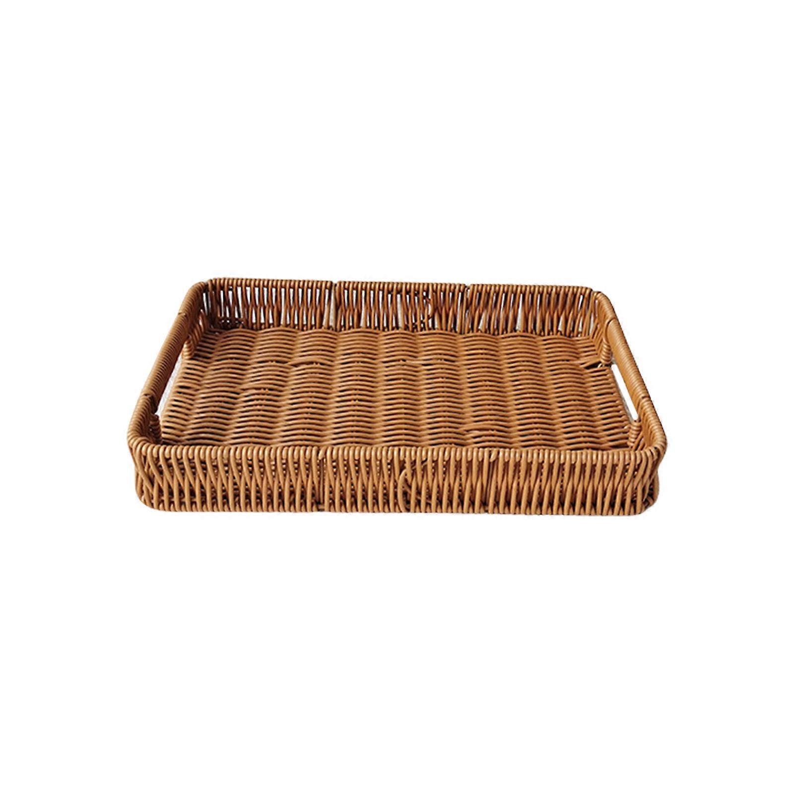 Delicate Rectangular Bread Basket Durable Woven Bread Fruits Baskets Vegetables Holders for Home & Restaurant Use small