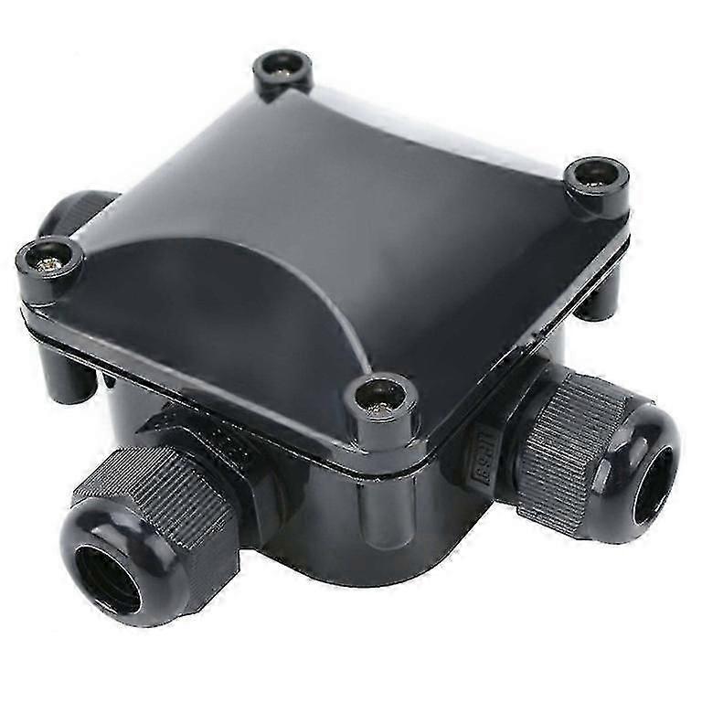 Junction Box, 1 Piece Ip68 3 Way Waterproof Cable Connector Electrical Connection Box Cable Muffle Black Auspicious