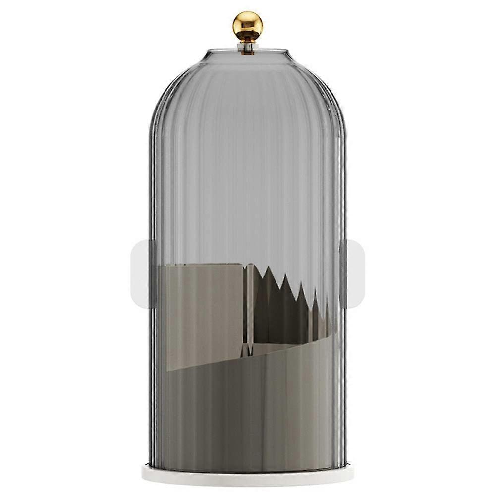 Makeup Brush Holder and Organizer with Lid, 360° Swivel Design, 4.92"x4.92"x10.63", Compact Brush Storage Solution