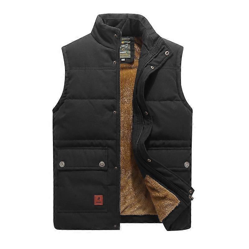 Men's Plush Vest Standing Collar Loose Sleeveless Warm Vest