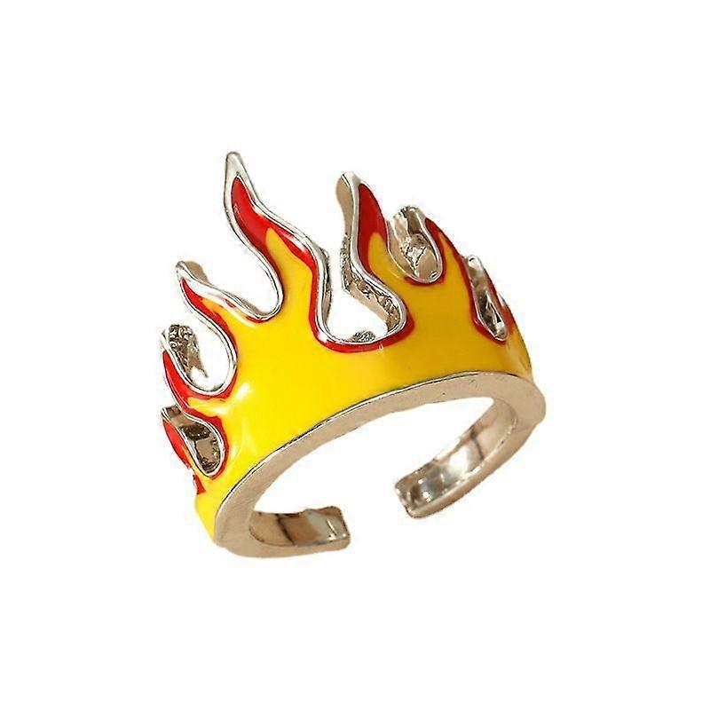 Fashionable Flame Ring, Creative Alloy Adjustable Open Ring for Modern Style