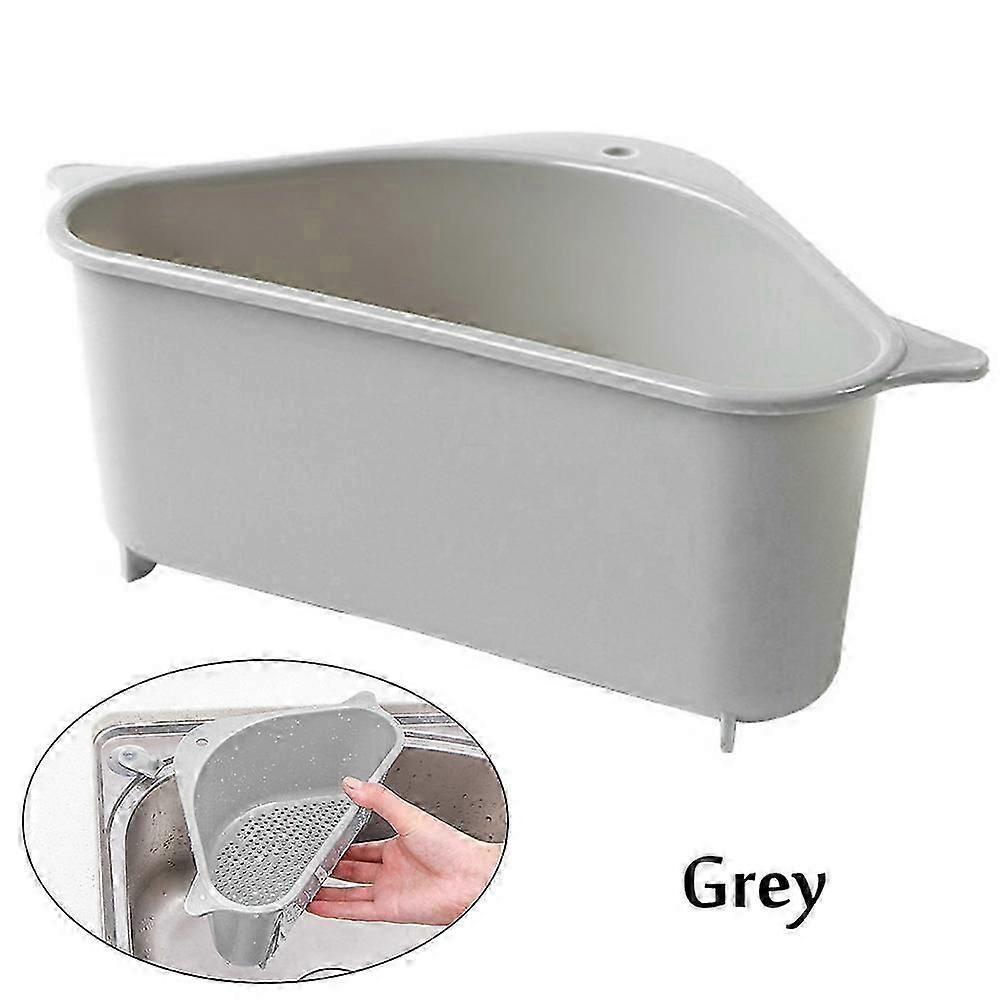 Triangular Sink Strainer Basket Corner Kitchen Sink Strainer Punch-Free Multi Sink Basket Kitchen Bathroom Soap Box Organizer