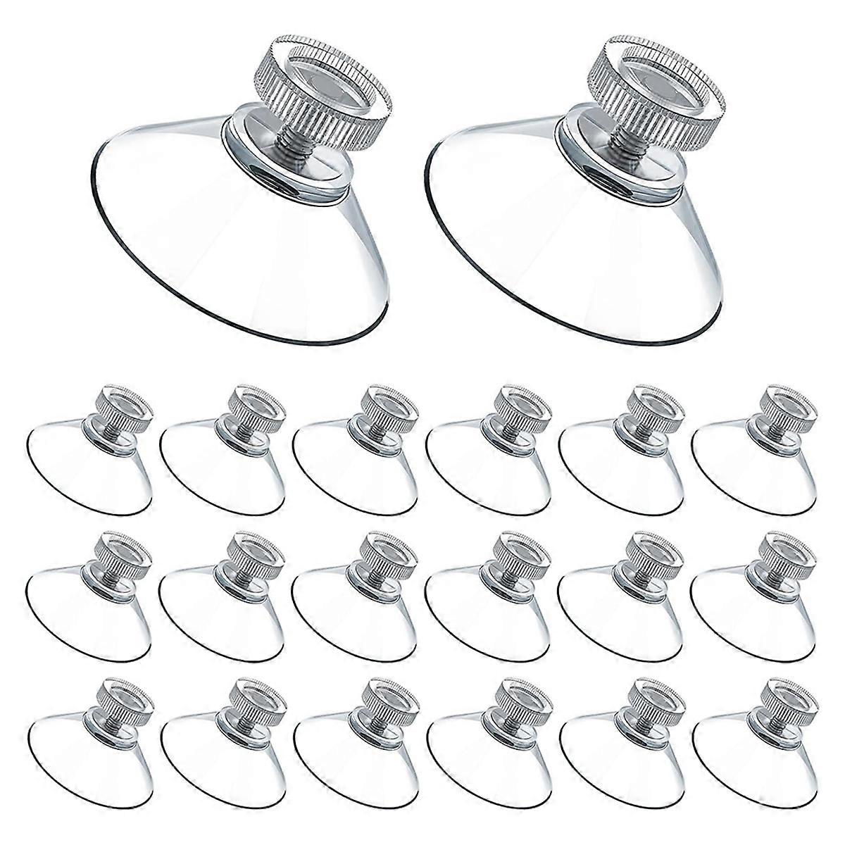 200 Pieces Suction Cups with Screw Nut, 40mm Clear PVC Plastic Sucker Pads,for Window, Ceramic, Bat