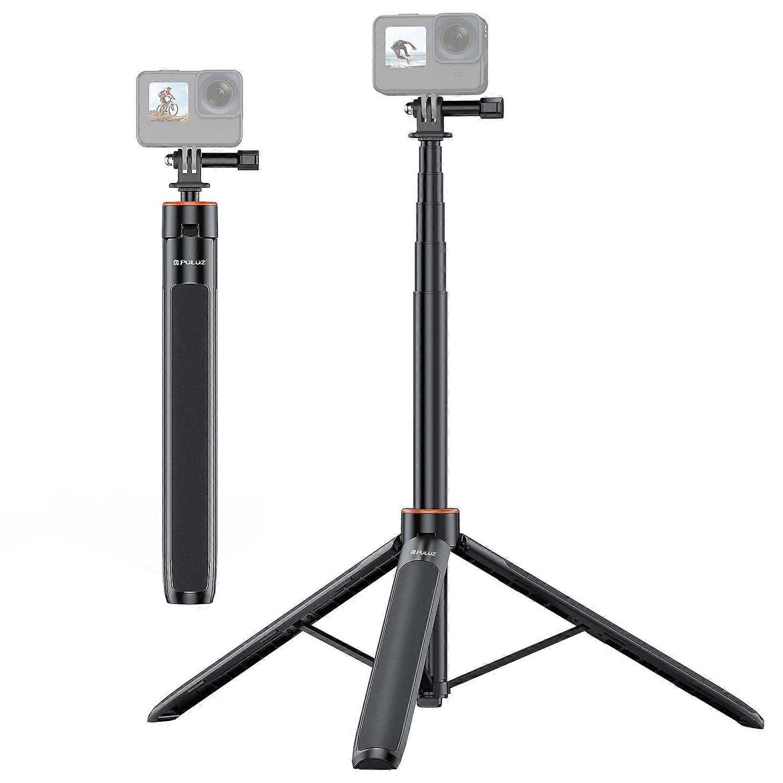 PULUZ 1.4m Action Camera Selfie Stick Tripod Vlog Live Streaming Holder (Black)