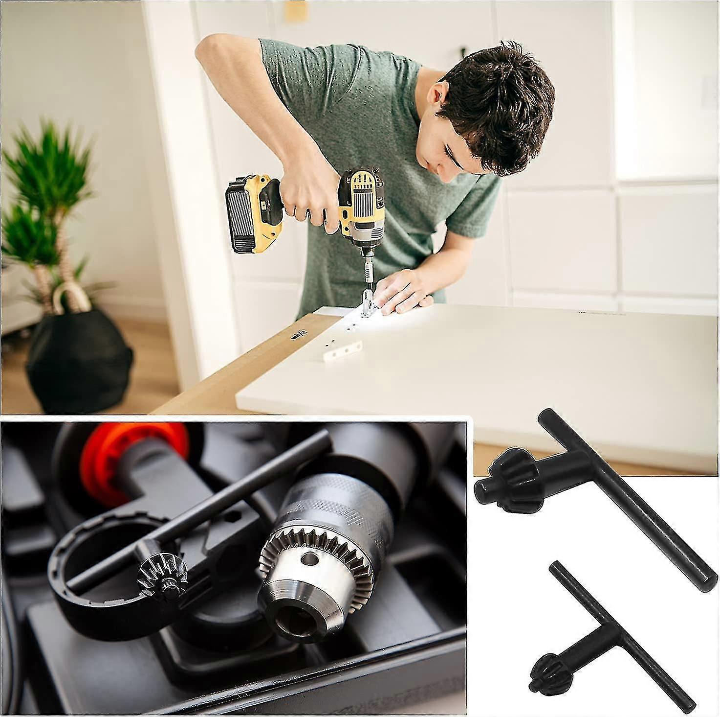 4-Way Drill Press Chuck Key – Carbon Steel Multi-Size Combination Tool for 1/2, 9/16, 5/8, and 11/16 Chucks TIKA
