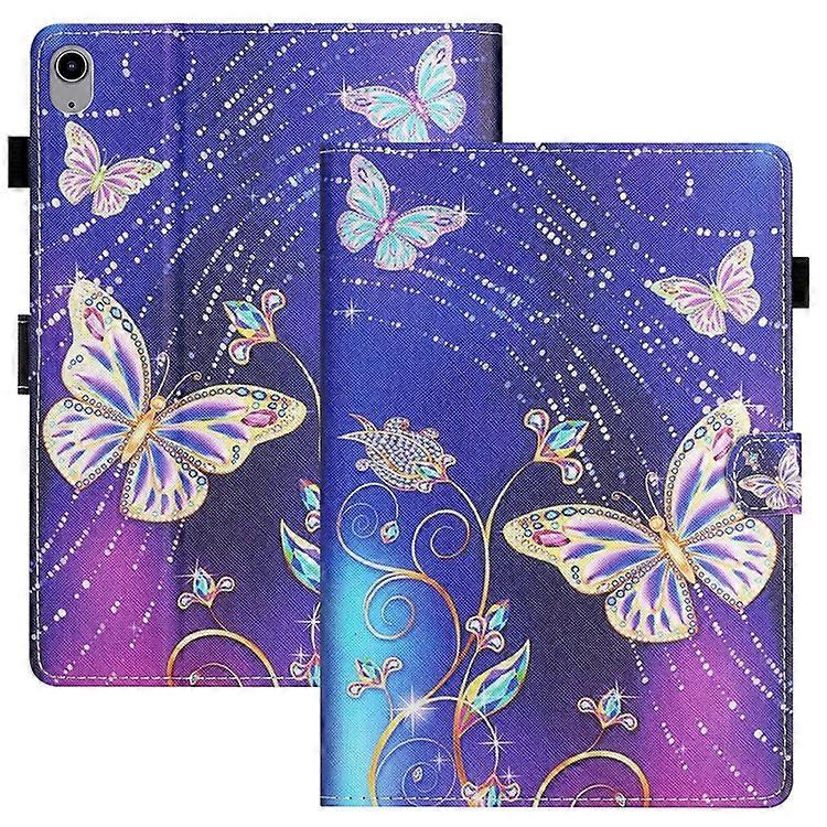Anti-Drop Tablet Case Compatible For iPad 10.9 (2022) PU Leather Folio Flip Cover Pattern Printing Shockproof Case