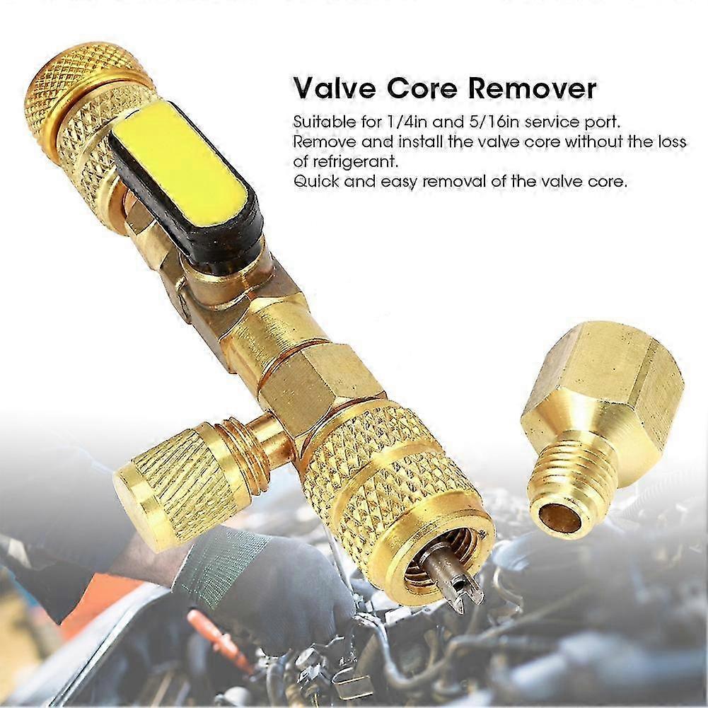 Valve Core Remover Tool 1/4in 5/16in Service Ports for HVAC/AC/Schrader Disassembly f26