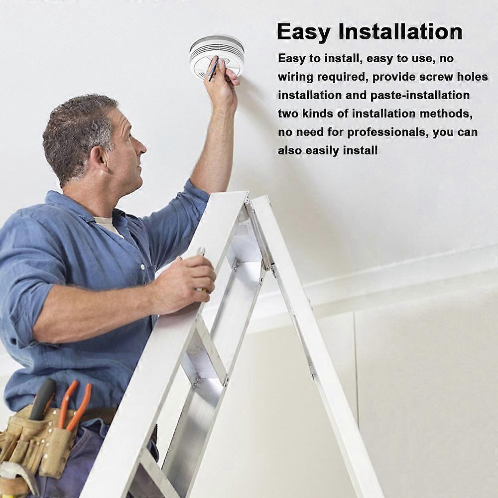 Tuya Wifi Independent Photoelectric Sensor Smoke Detector Fire Protecting Sound Light Fire Alarm with Cellphone APP Remote Push Alert Function