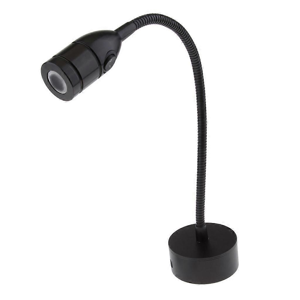 2W 6000K LED GOOSENECK READING CHART LIGHT LAMP WITH SWITCH - Black