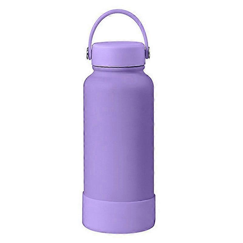 32oz Vacuum Insulated Stainless Steel Water Bottle with Cup Lid,Leak Proof BPA Free-Purple
