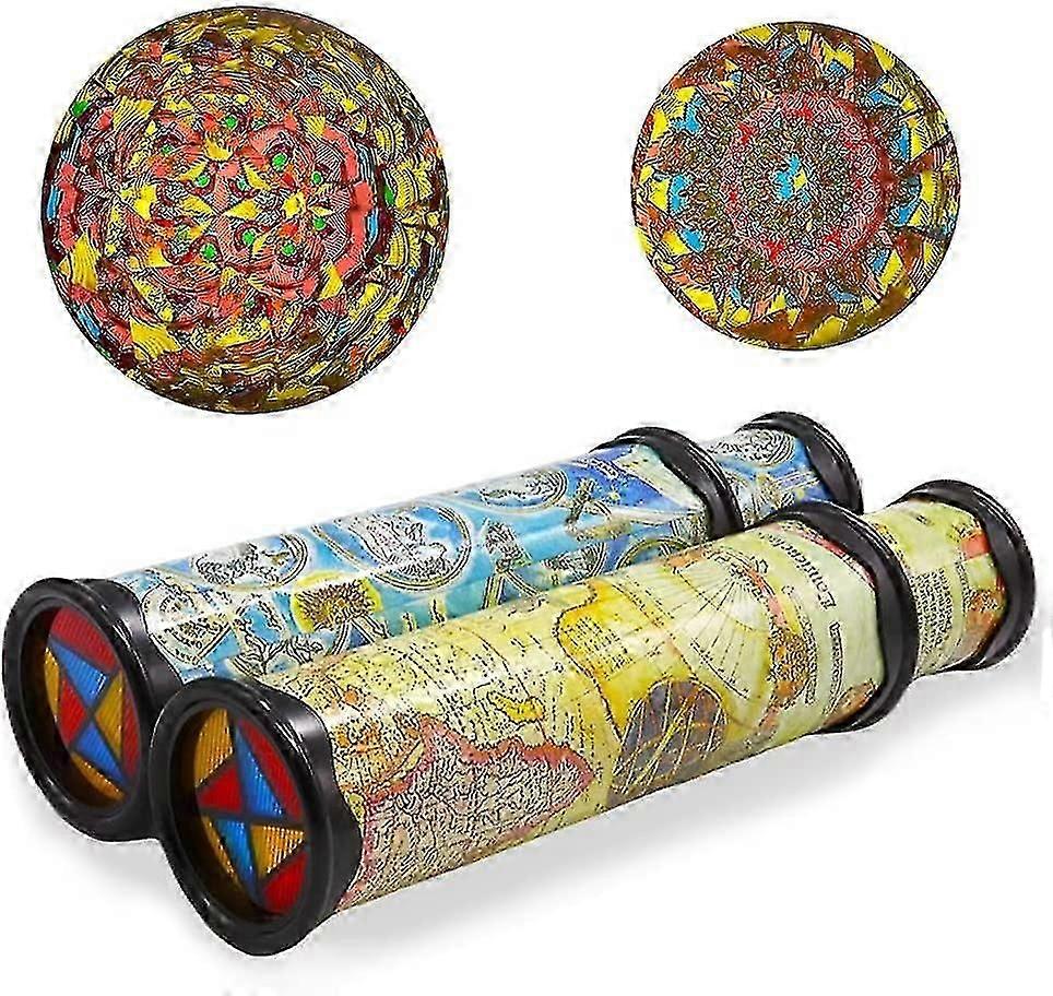 2 قطعة من السحر Kaleidoscope العالم القديم لعبة كلاسيكية، قابل للسحب طويلة (لون عشوائي)