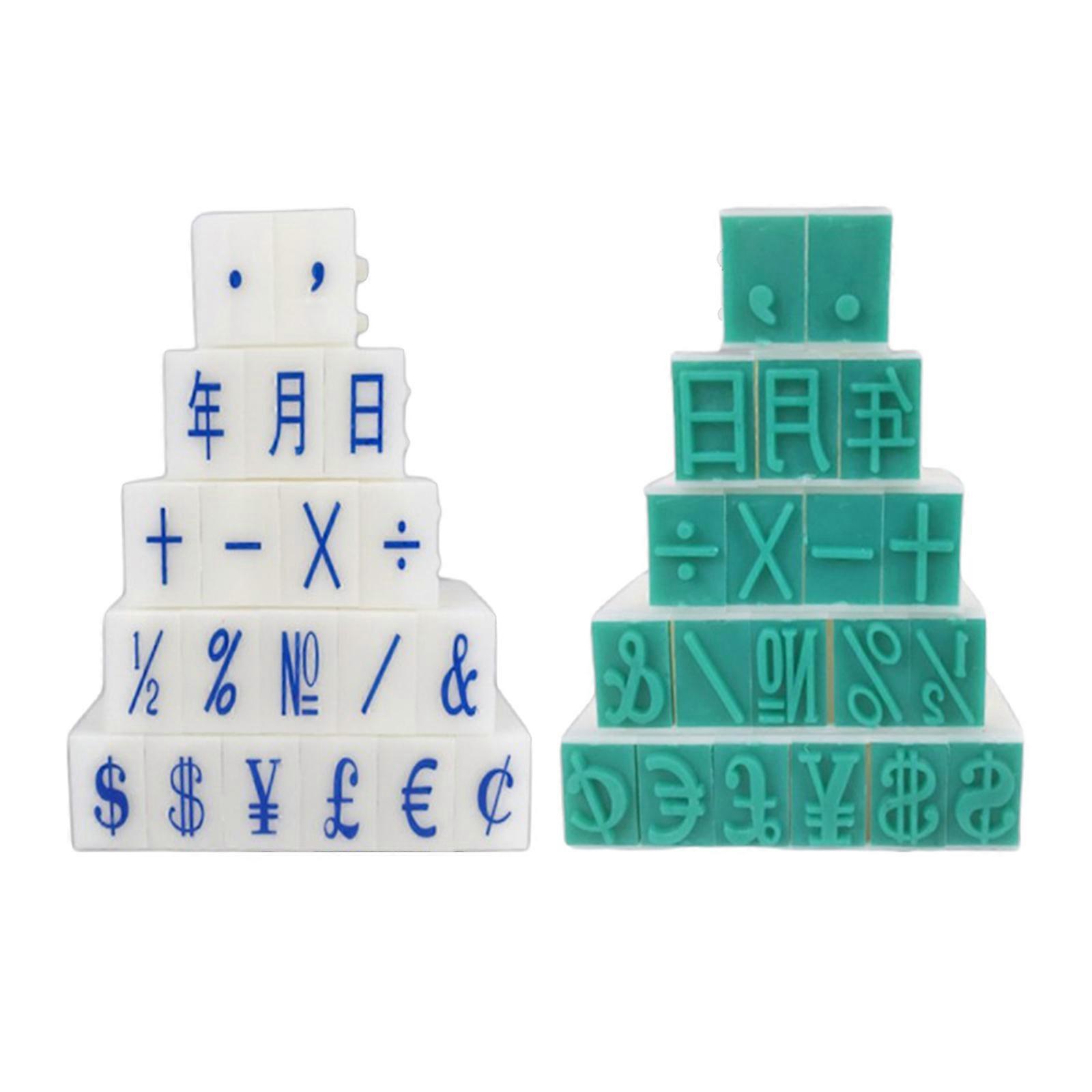 20Pieces Detachable Date Symbol Stamp Set Office Business Stamp For Student Teacher Card Making Scrapbooking Teaching