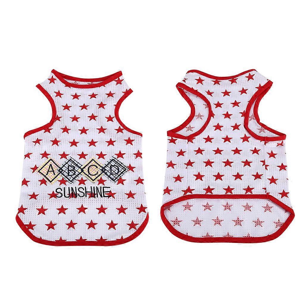 Cute Stars-Patterned Pet Dog Vest for Leisure Wear, Small to Large Sizes, Soft Cotton Material, Stylish Design