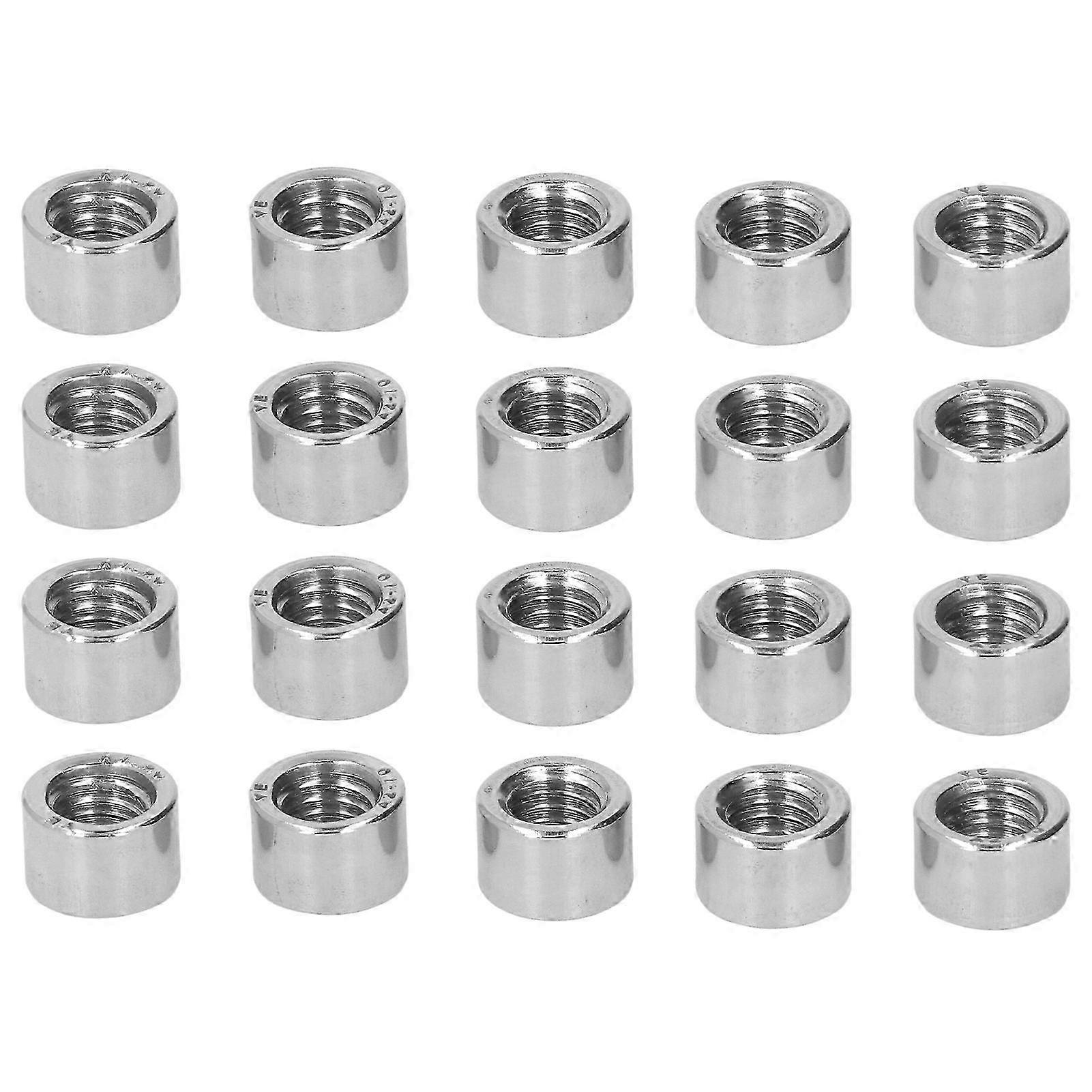 20Pcs M8 Female Thread Round Coupling Nut Threaded Cylindrical Coupling Nut Kit for Machine Maintenance