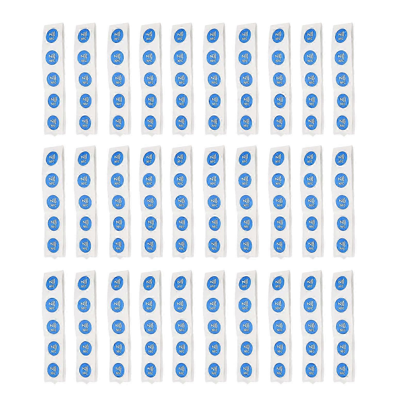 30Pcs NFC Tags PVC Waterproof 504 Bytes Programmable NFC Stickers for TagMo Phone Blue
