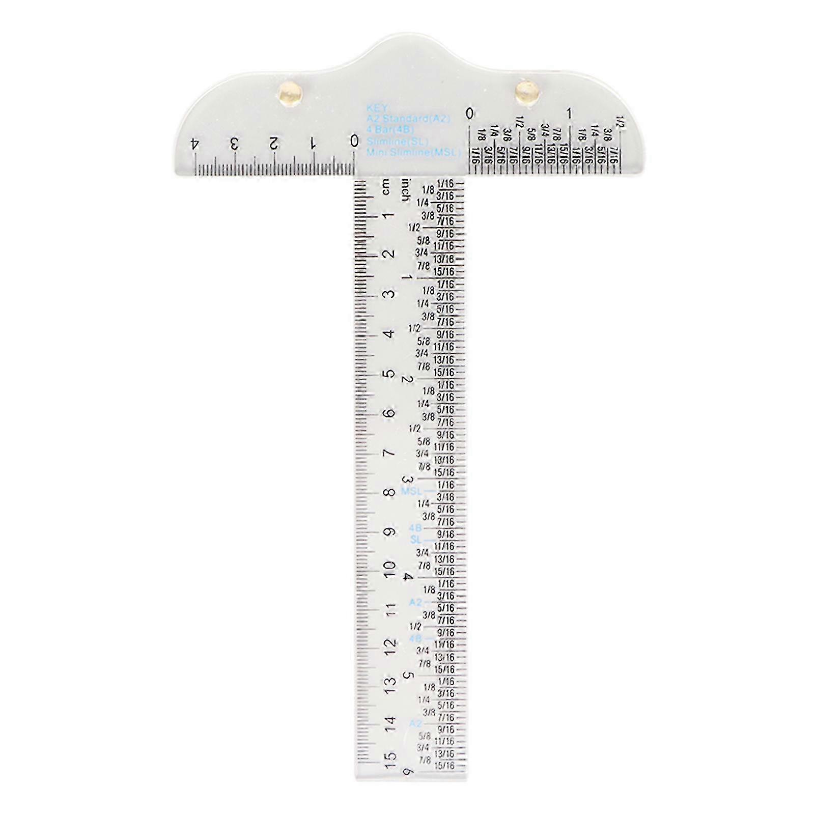 T Ruler Inch CM Scale Transparent Acrylic Portable Multi Function Drafting Ruler for Art Framing Craft