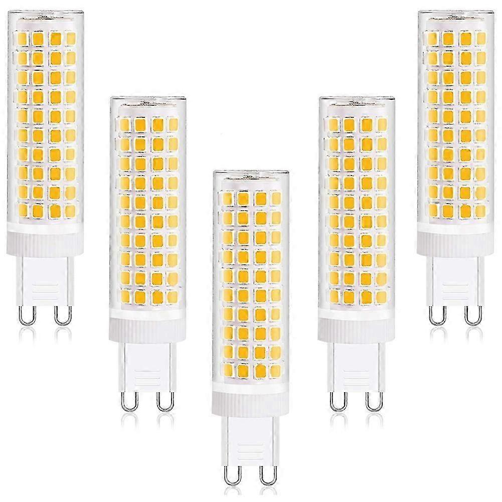 Ampoule LED G9 12W blanc chaud 3000K, équivalente à une ampoule halogène 100W, grand angle de faisceau 360, non dimmable 1100 lumens, 5 pcs