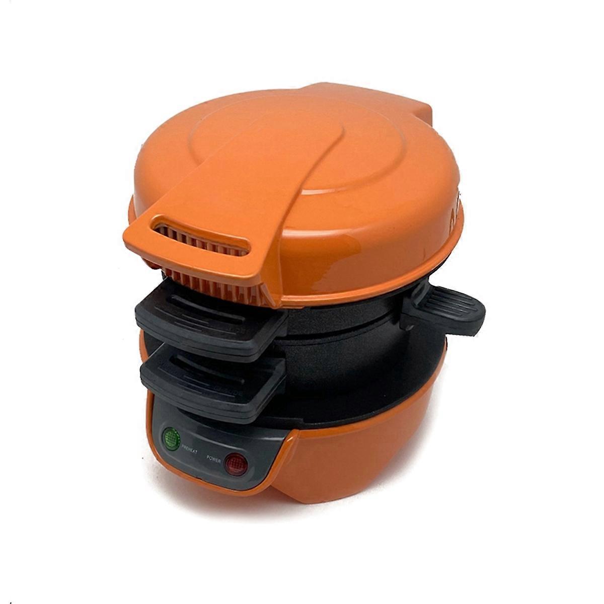 Orange Multifunctional Hamburger Maker Bread Machine Home Breakfast Machine Toasting Electric Pancake Maker EU Plug