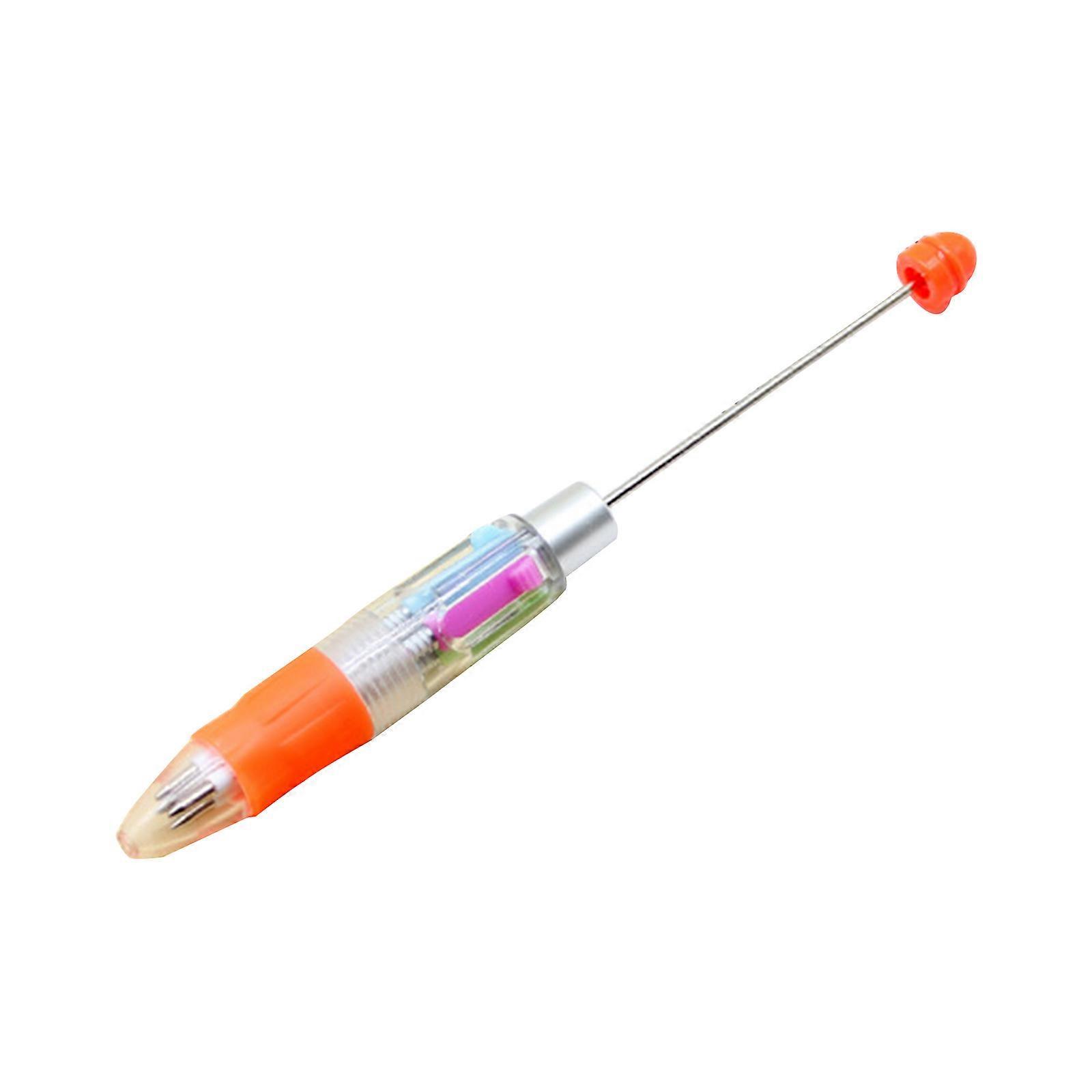 Retractable Ballpoint Pen Beadable Pen Multicolor Ballpoint Pen 4 Color-in-1 Retractable Ballpoint Pen for Kid Reward Orange