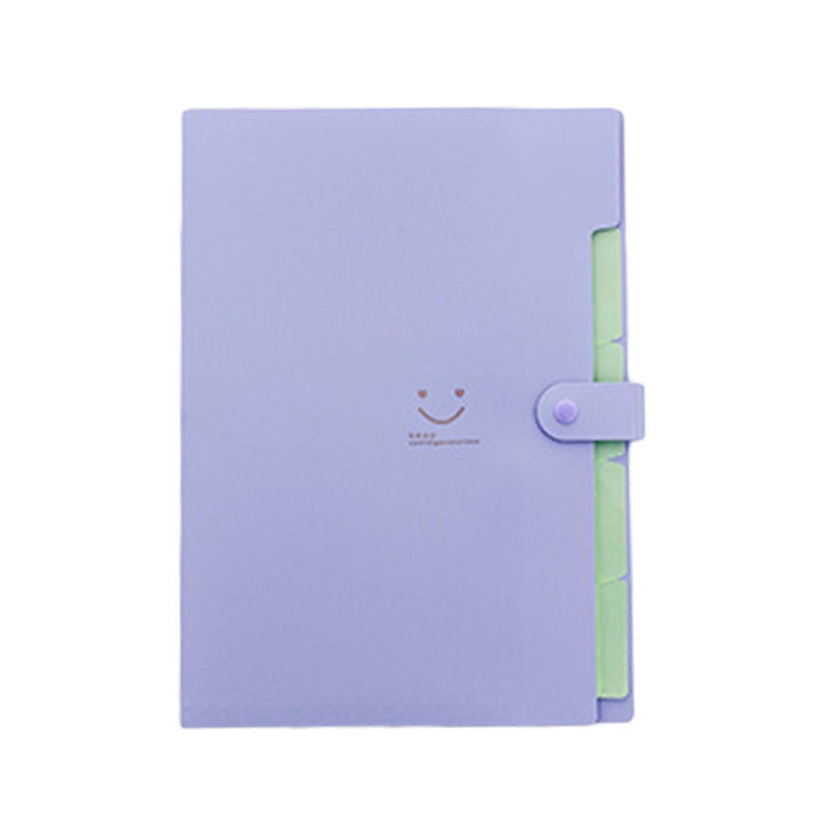 5 Pocket Folder Organizer with Labels Filing Products Accordian Folder Paper Organizer Folder Folders for School Office Purple