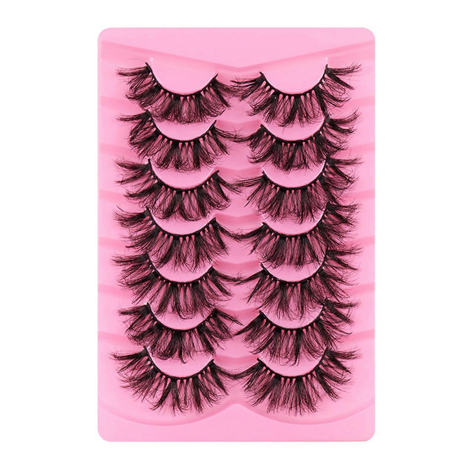 Pack de cils en faux vison 8D Volume Naturel Fluffy-Wispy Faux Cils Naturels Longs Épais Faux Cils Manga