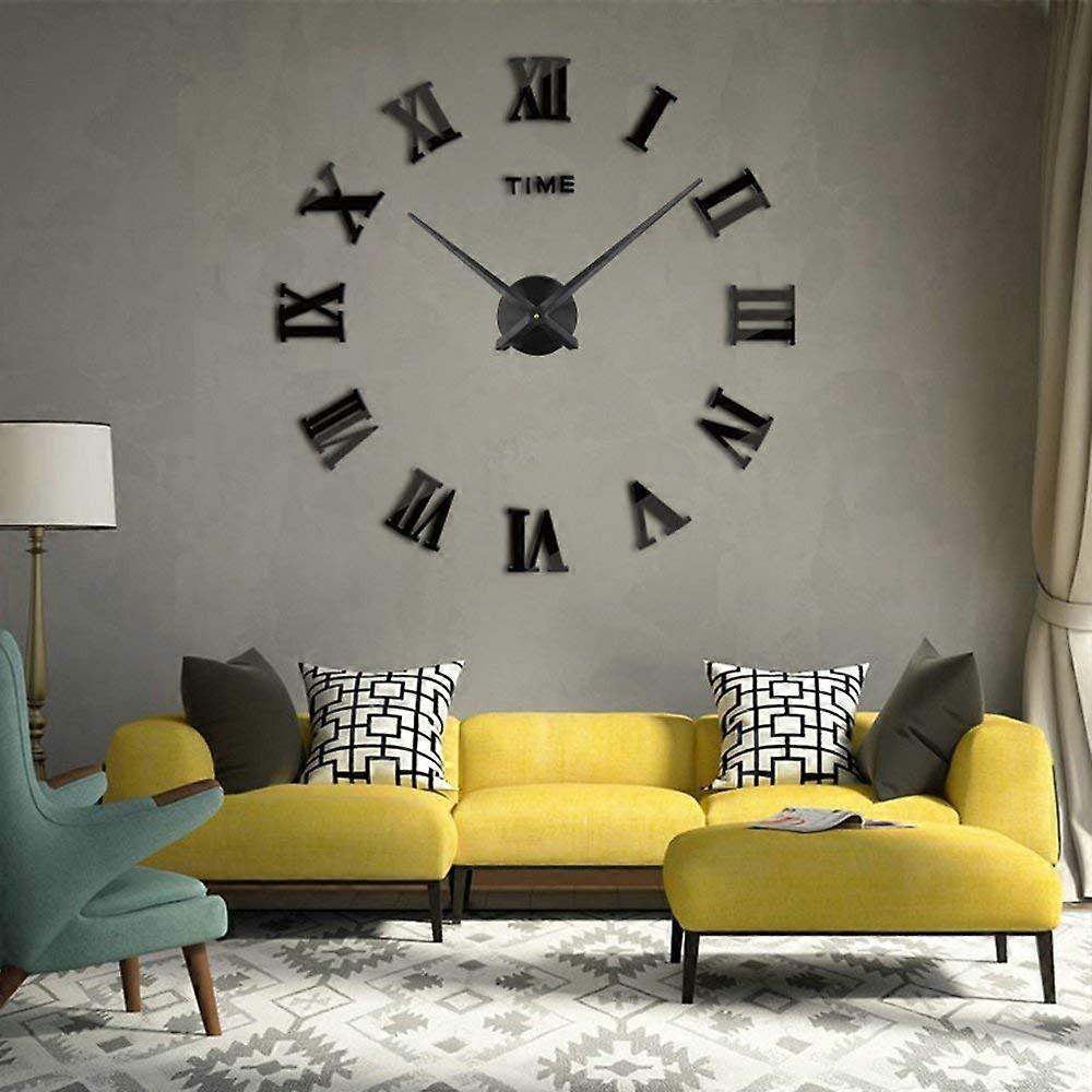 3D do yourself wall clock, 1m modern frameless big 3d yourself do it yourself