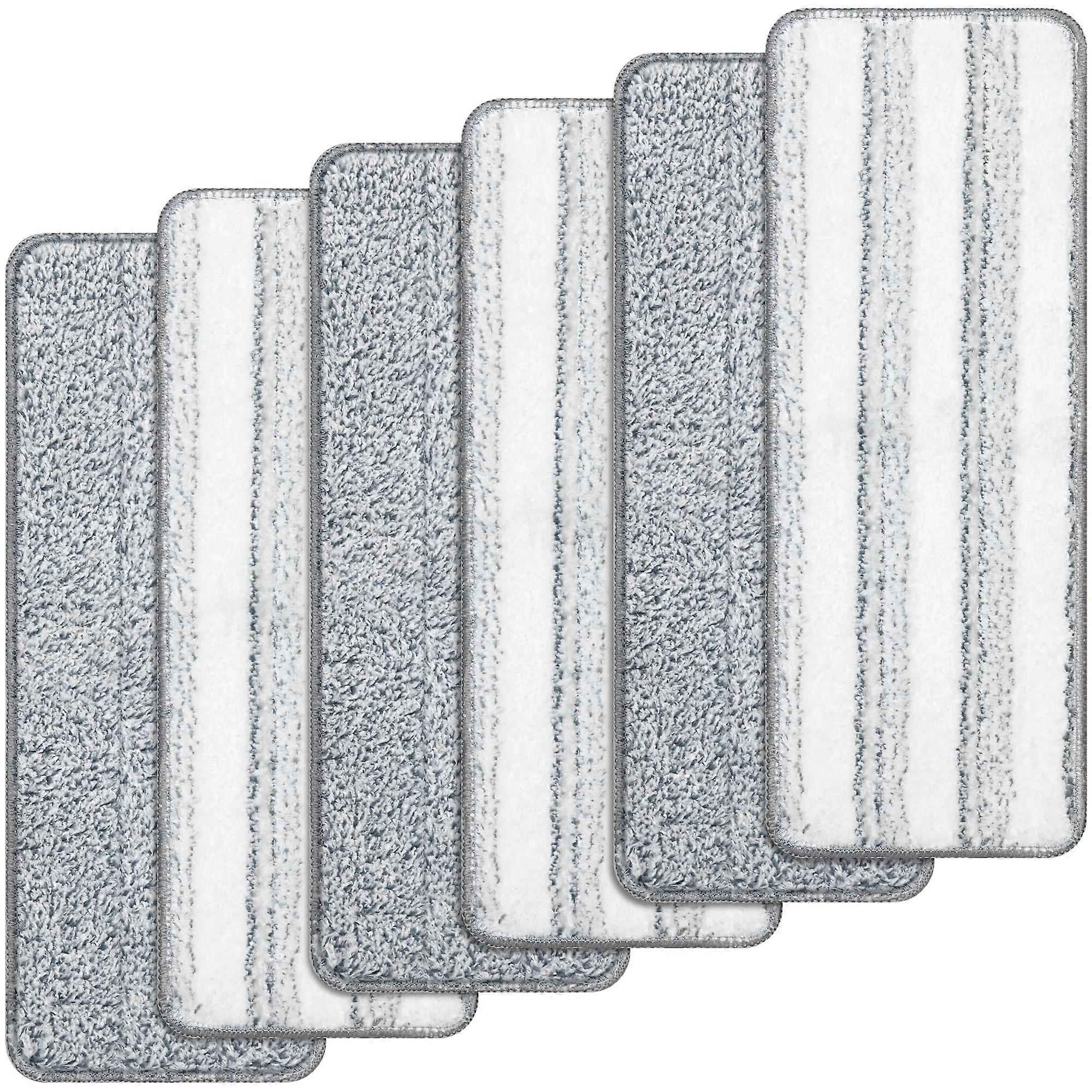 6 Pcs Washable Microfiber Mop Replacement Pads 13"x4.9" for Floor Cleaning Compatible with Most Mops