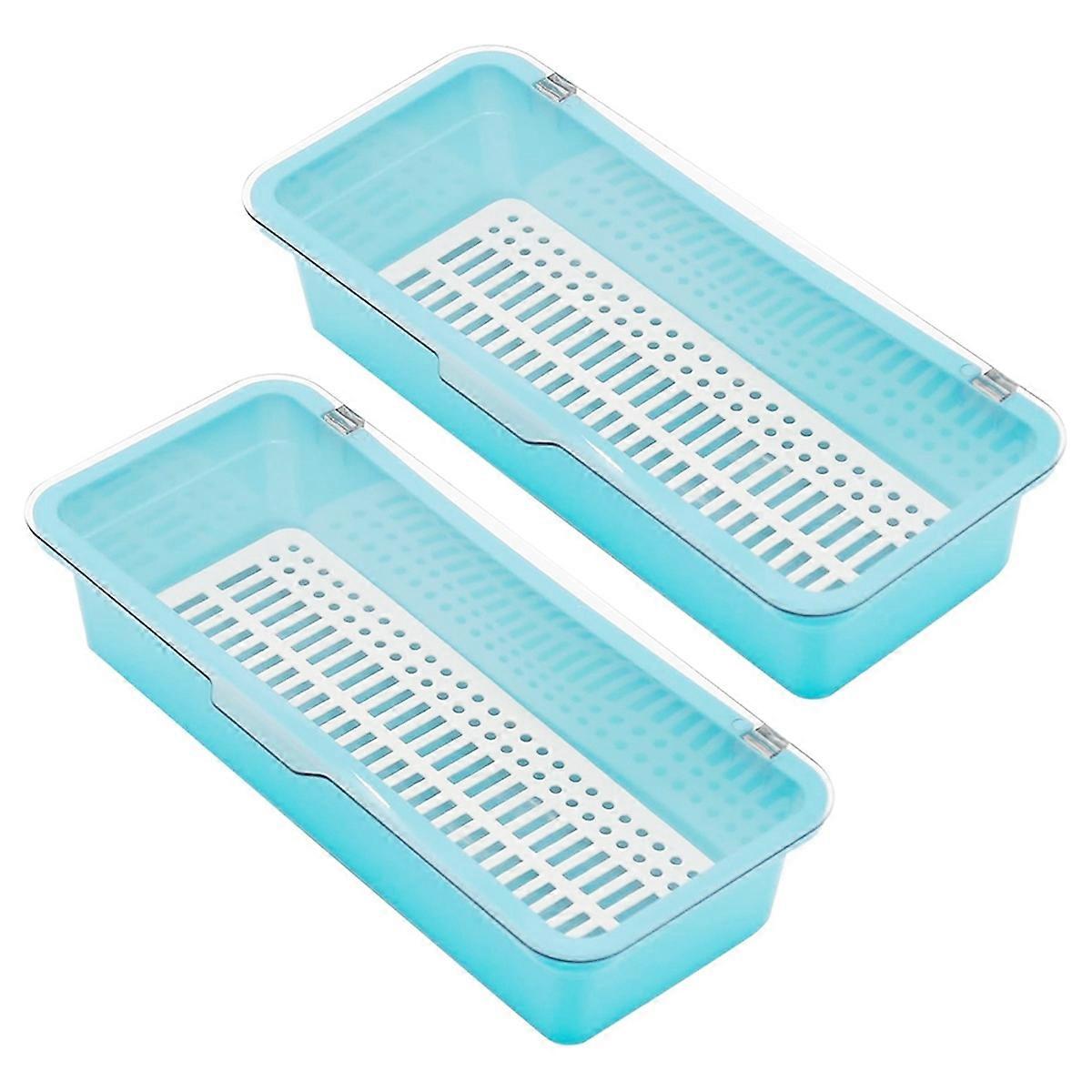 Flatware Tray, Utensil Storage with Lid Plastic Cutlery Tray, C