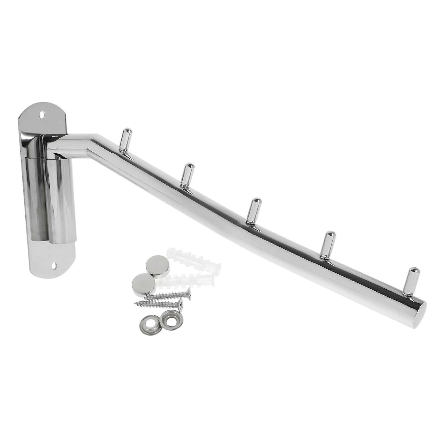 Wall Mounted Stainless Steel Towel Hanger Rack With Rotatable Hooks And Space Saving Design For Home Hotel And Bathroom