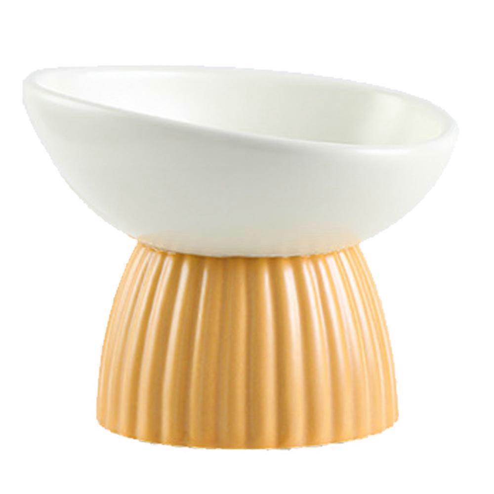 Pet Gift, Mushroom Styled Safety Ceramic Elevated Cat Bowl