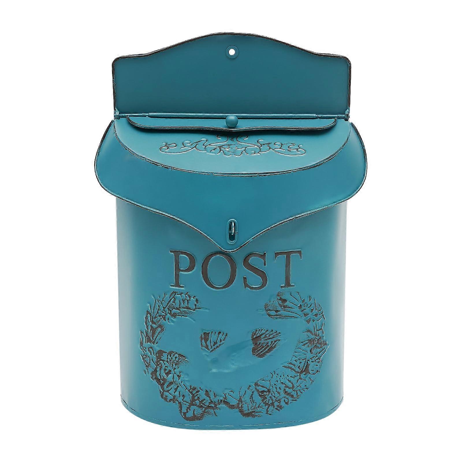 9.6 X 3.8 X 15.6 in Wall Mount Mailbox, 2 Independent Openings and Tilted Lid, Made of Iron, Used as Mailbox, Suggestion Box for Home and Garden