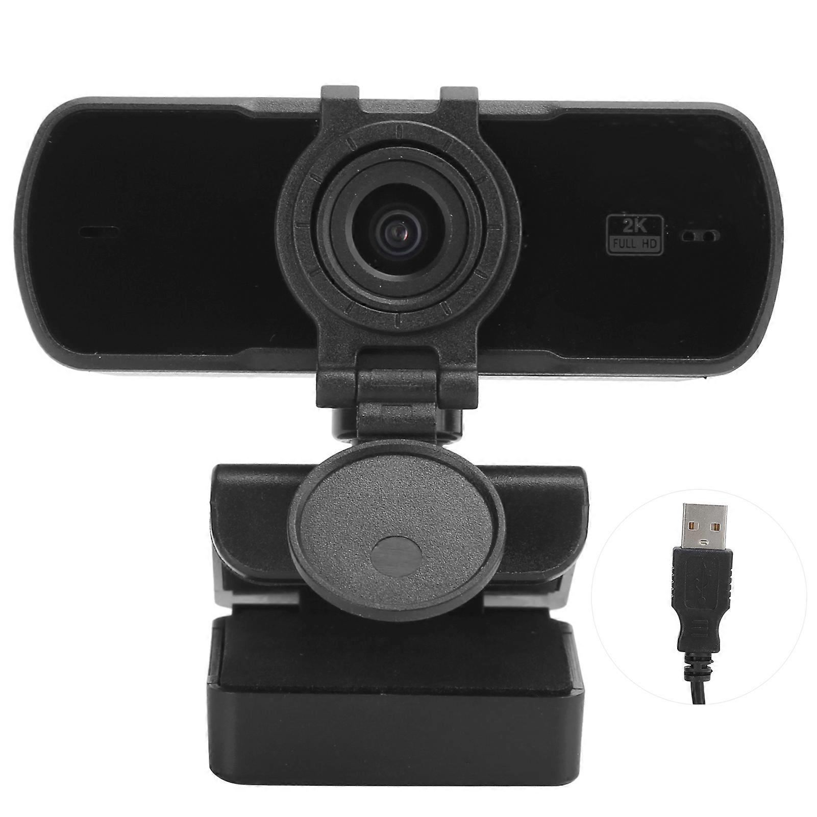 Full Hd Webcam, 2k Resolution With 30fps Frame Rate For Stunning Visuals, Wide Angle Lens, Noise Reduction Microphone, Privacy Cover, And Low Light